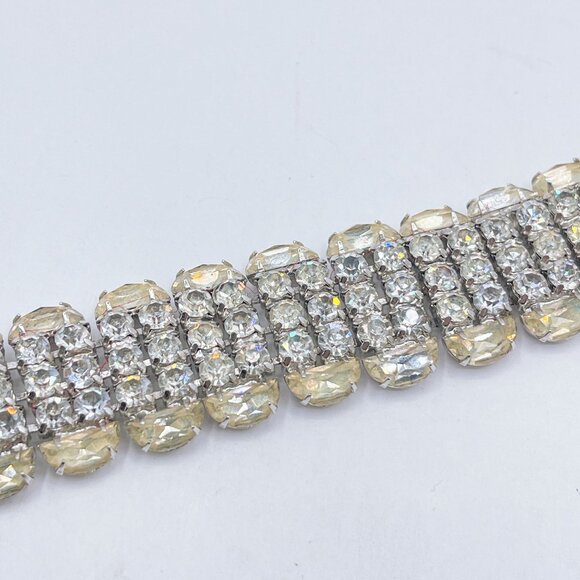 Vintage Kramer Of New York Rhinestone & Silver-Tone Bracelet - Picture 10 of 10